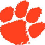 Clemson University tiger paw logo.